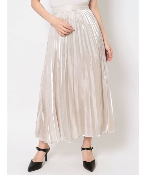 MURUA（ムルーア）の「シャイニープリーツスカート（スカート・レディース・アイボリー/ブラック/ブルー・FREE）」の4枚目の写真