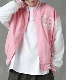 SPINNS | 【ビッグシルエット】CBロゴリブライン ナイロンスタジアムジャケット(スタジャン)