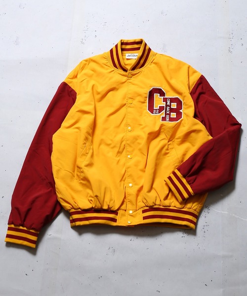 SPINNS（スピンズ）の「【ビッグシルエット】CBロゴリブライン ナイロンスタジアムジャケット（スタジャン・メンズ・グリーン/ピンク/ブラック/サックスブルー/イエロー・ONESIZE）」の18枚目の写真