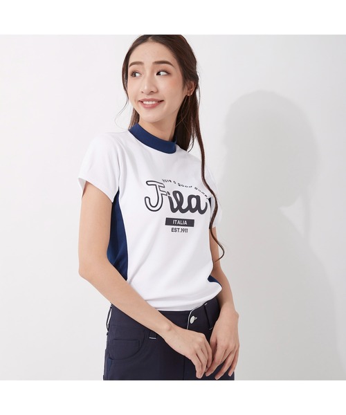 セール Fila Golf フィラゴルフ ブランドロゴ 半袖モックネックシャツ 吸汗速乾 Uvカット 接触冷感 遮熱 ゴルフウェア レディース シャツ ブラウス Fila Golf フィラゴルフ のファッション通販 Zozotown