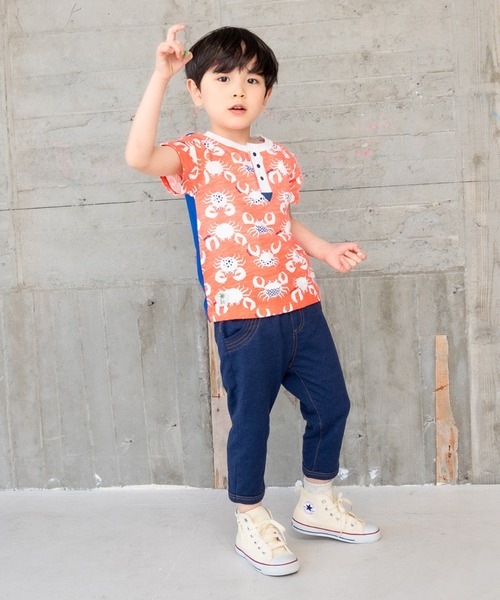 RAGMART(ラグマート)の「ニットデニムパンツ7分丈(デニムパンツ・キッズ・ネイビー/ピンク/キャメル・110cm/100cm/120cm/130cm)」の5枚目の写真