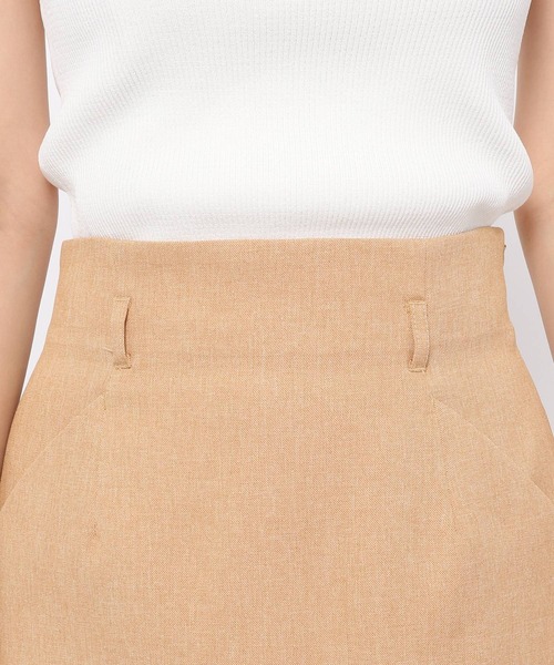mysty woman（ミスティウーマン）の「リネンライクショートスカート 275570（スカート・レディース・ベージュ/オレンジ/チャコール・FREE）」の12枚目の写真
