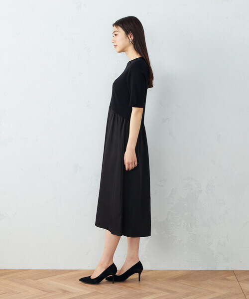COMME CA ISM(コムサイズム)の「コンビデザイン ニットワンピース(ワンピース・レディース・ブラック・MEDIUM/LARGE)」の5枚目の写真