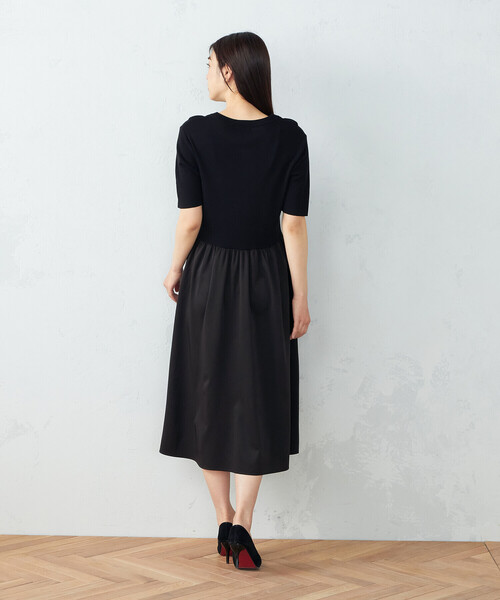 COMME CA ISM(コムサイズム)の「コンビデザイン ニットワンピース(ワンピース・レディース・ブラック・MEDIUM/LARGE)」の6枚目の写真