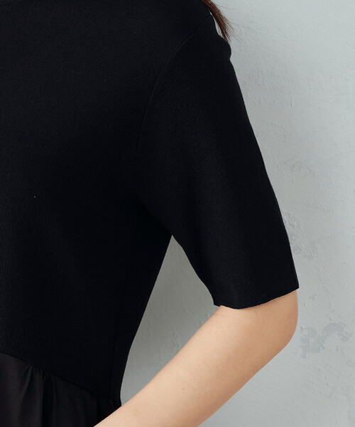 COMME CA ISM(コムサイズム)の「コンビデザイン ニットワンピース(ワンピース・レディース・ブラック・MEDIUM/LARGE)」の8枚目の写真
