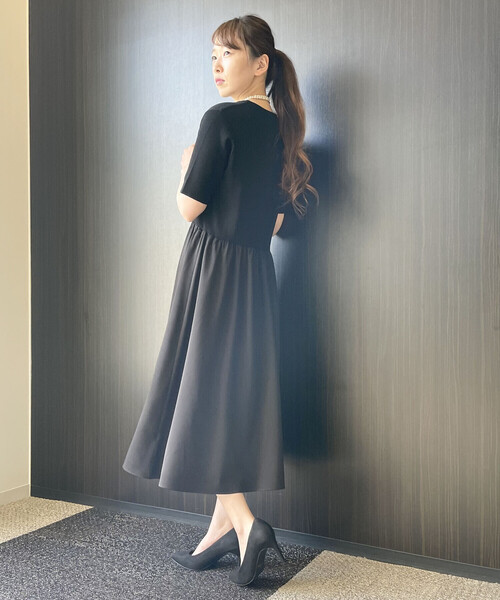 COMME CA ISM(コムサイズム)の「コンビデザイン ニットワンピース(ワンピース・レディース・ブラック・MEDIUM/LARGE)」の12枚目の写真