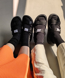 【c.u.l】ユニセックス スポーツサンダル 2本ベルクロサンダル culs15
