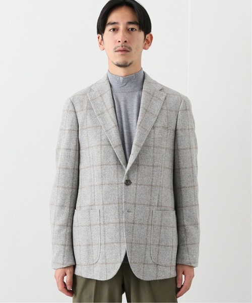 RING JACKET（リングジャケット）の「【RING JACKET for EDIFICE】E.THOMAS チェック ジャケット（テーラードジャケット・メンズ・ベージュ・46/48/44）」の3枚目の写真