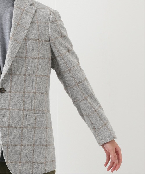 RING JACKET（リングジャケット）の「【RING JACKET for EDIFICE】E.THOMAS チェック ジャケット（テーラードジャケット・メンズ・ベージュ・46/48/44）」の8枚目の写真
