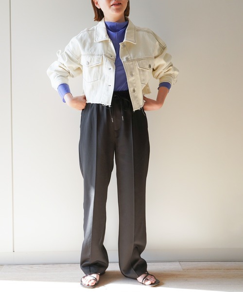 VENCEEXCHANGE（ヴァンスエクスチェンジ）の「ショート丈ダメージデニムGジャン（デニムジャケット・レディース・ブラック/オフホワイト/ブルー/ブルー系その他・FREE）」の19枚目の写真