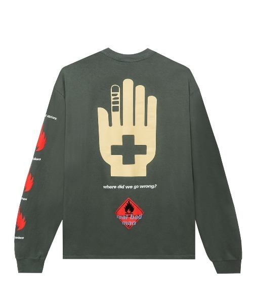 REAL BAD MAN（リアルバッドマン）の「Real Bad Man FLAMMABLE GAS L/S TEE Tシャツ（Tシャツ/カットソー・メンズ・ブラック/ホワイト/オリーブ・LARGE/X-LARGE/MEDIUM）」の3枚目の写真