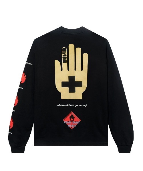 REAL BAD MAN（リアルバッドマン）の「Real Bad Man FLAMMABLE GAS L/S TEE Tシャツ（Tシャツ/カットソー・メンズ・ブラック/ホワイト/オリーブ・LARGE/X-LARGE/MEDIUM）」の2枚目の写真