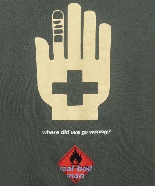 REAL BAD MAN（リアルバッドマン）の「Real Bad Man FLAMMABLE GAS L/S TEE Tシャツ（Tシャツ/カットソー・メンズ・ブラック/ホワイト/オリーブ・LARGE/X-LARGE/MEDIUM）」の8枚目の写真