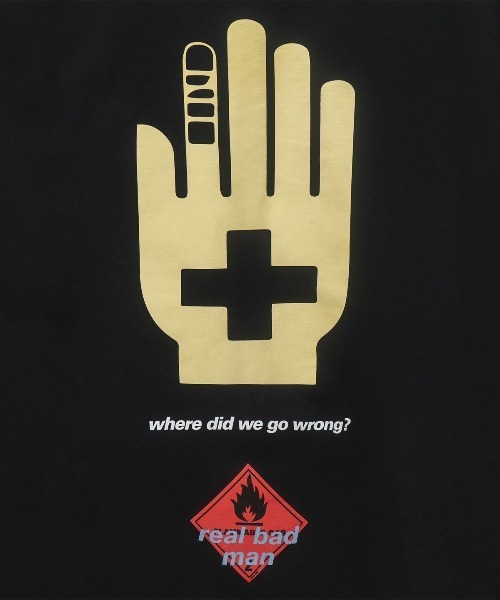 REAL BAD MAN（リアルバッドマン）の「Real Bad Man FLAMMABLE GAS L/S TEE Tシャツ（Tシャツ/カットソー・メンズ・ブラック/ホワイト/オリーブ・LARGE/X-LARGE/MEDIUM）」の9枚目の写真