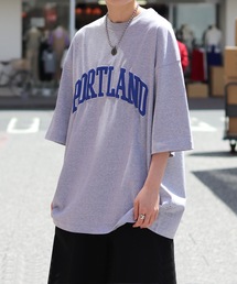 ビッグシルエット MINESOTA フロッキープリント / PORTLAND 発泡プリント カレッジロゴTシャツ【ILL'S】