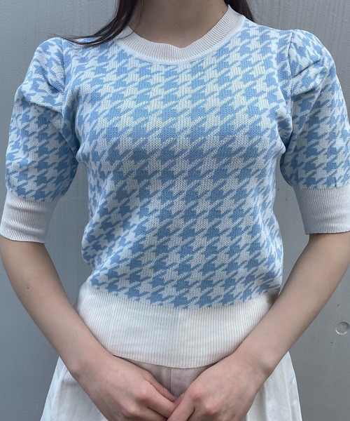 titty＆Co. PETIT（ティティアンドコープティ）の「【titty&Co.PETIT】チドリサマーニットプルオーバー（ニット/セーター・レディース・ブルー/ブラック/ピンク・FREE）」の4枚目の写真