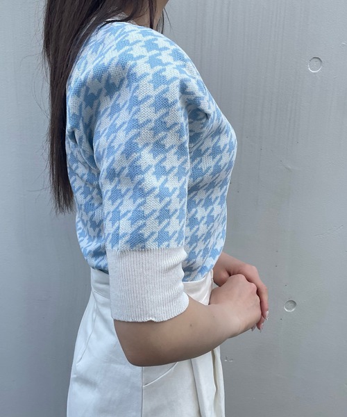 titty＆Co. PETIT（ティティアンドコープティ）の「【titty&Co.PETIT】チドリサマーニットプルオーバー（ニット/セーター・レディース・ブルー/ブラック/ピンク・FREE）」の5枚目の写真