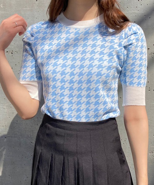 titty＆Co. PETIT（ティティアンドコープティ）の「【titty&Co.PETIT】チドリサマーニットプルオーバー（ニット/セーター・レディース・ブルー/ブラック/ピンク・FREE）」の9枚目の写真