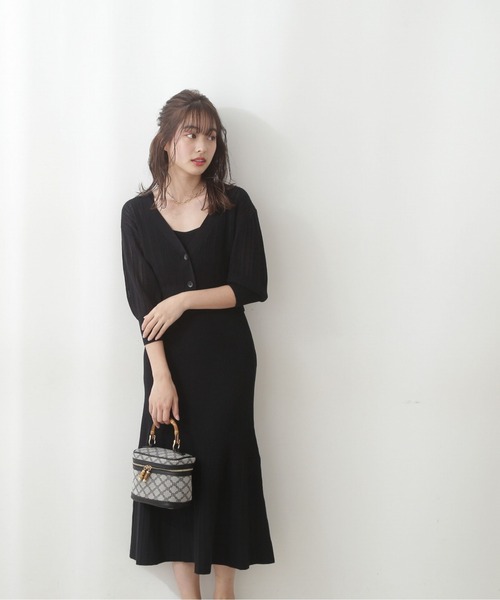 PROPORTION BODY DRESSING（プロポーションボディドレッシング）の「カーデ付きニットワンピース / 1212140409（ワンピース・レディース・ピンク/ブラック/ブルー・SMALL/MEDIUM）」の6枚目の写真