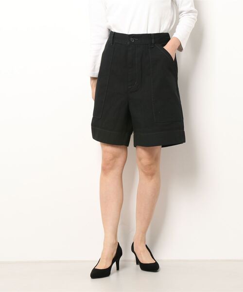 DANTON(ダントン)の「COTTON OX EASY SHORTS(チノパンツ・レディース・ブラック/ベージュ/オリーブ/ダークブルー/ピンク系その他/グレイッシュベージュ・38/36)」の18枚目の写真