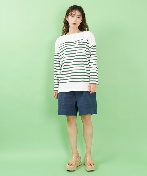 DANTON(ダントン)の「COTTON OX EASY SHORTS(チノパンツ・レディース・ブラック/ベージュ/オリーブ/ダークブルー/ピンク系その他/グレイッシュベージュ・38/36)」の12枚目の写真