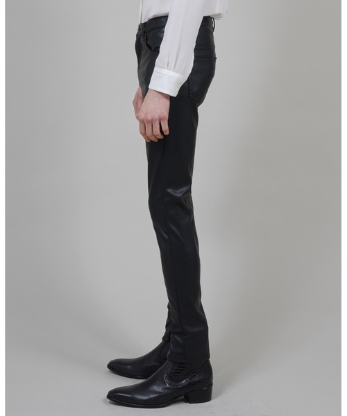 GalaabenD（ガラアーベント）の「フェイクレザーコンシールファスナースリットレギンスパンツ（その他パンツ・メンズ・ブラック・S/M/L）」の4枚目の写真