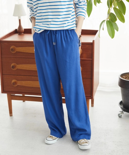 AMERICAN HOLIC（アメリカンホリック）の「ドロストリネンブレンドパンツ（その他パンツ・レディース・ベージュ/ブラウン/ブルー/ストライプ・S/M/L）」の4枚目の写真