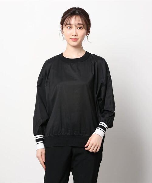 Munich（ミューニック）の「Munich(ミューニック) 布帛×ニットリブラウンドネックプルオーバー/MN221T75（Tシャツ/カットソー・レディース・ホワイト/ブラック・FREE）」の12枚目の写真