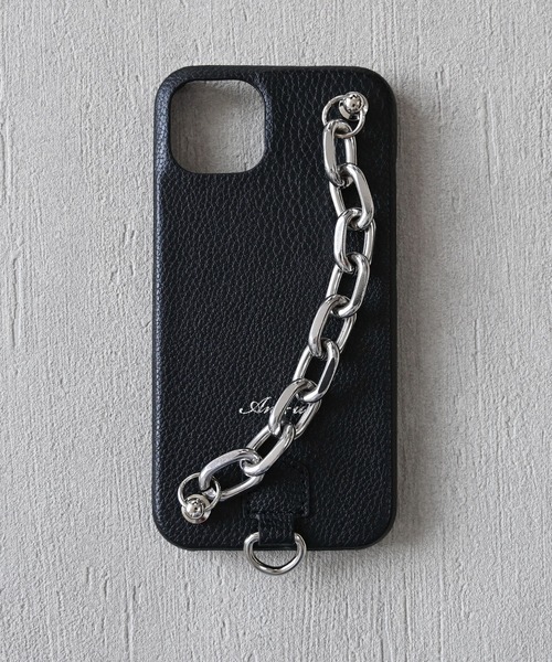 An+u（アンユー）の「チャンキーチェーン スマホケース iPhone13対応（スマホケース/カバー・レディース・グリーン/ブラック×シルバー/ブラック×ゴールド/ブラウン/グレー/ピンク/イエロー/ライトブルー/ベージュ・ONE SIZE）」の2枚目の写真
