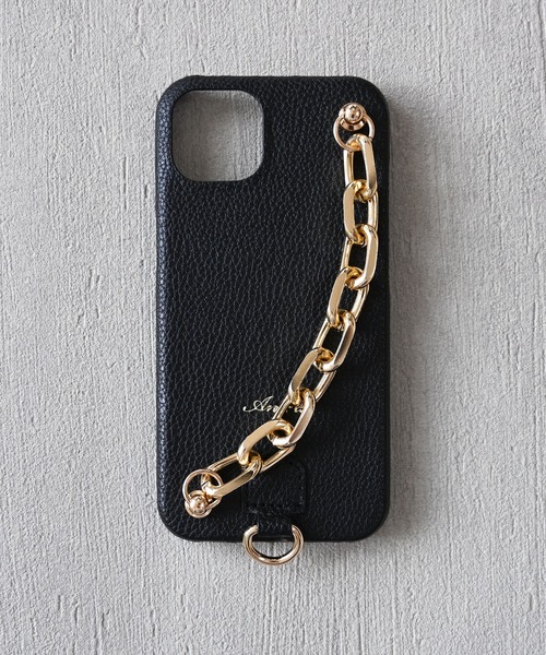 An+u（アンユー）の「チャンキーチェーン スマホケース iPhone13対応（スマホケース/カバー・レディース・グリーン/ブラック×シルバー/ブラック×ゴールド/ブラウン/グレー/ピンク/イエロー/ライトブルー/ベージュ・ONE SIZE）」の3枚目の写真