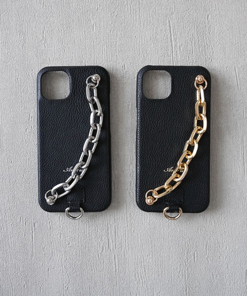 An+u（アンユー）の「チャンキーチェーン スマホケース iPhone13対応（スマホケース/カバー・レディース・グリーン/ブラック×シルバー/ブラック×ゴールド/ブラウン/グレー/ピンク/イエロー/ライトブルー/ベージュ・ONE SIZE）」の14枚目の写真