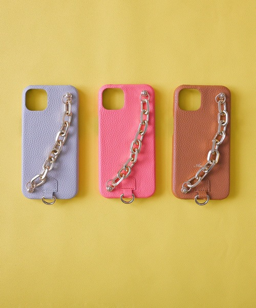 An+u（アンユー）の「チャンキーチェーン スマホケース iPhone13対応（スマホケース/カバー・レディース・グリーン/ブラック×シルバー/ブラック×ゴールド/ブラウン/グレー/ピンク/イエロー/ライトブルー/ベージュ・ONE SIZE）」の13枚目の写真