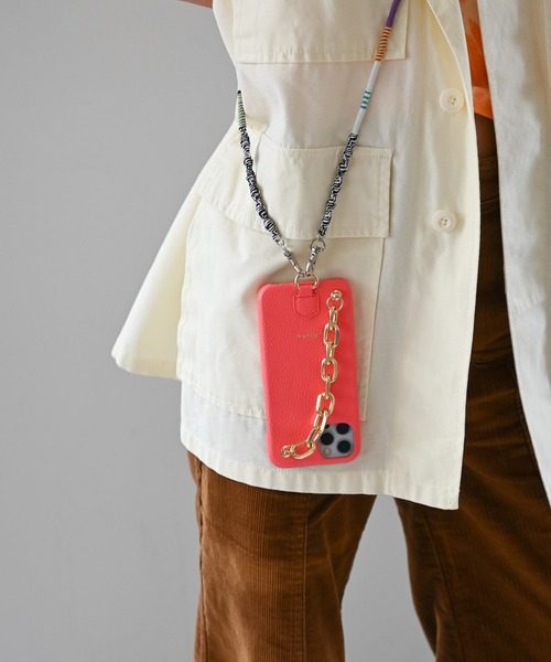 An+u（アンユー）の「チャンキーチェーン スマホケース iPhone13対応（スマホケース/カバー・レディース・グリーン/ブラック×シルバー/ブラック×ゴールド/ブラウン/グレー/ピンク/イエロー/ライトブルー/ベージュ・ONE SIZE）」の21枚目の写真