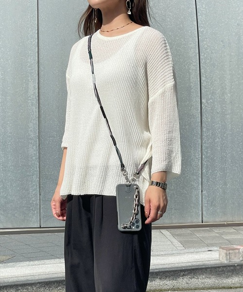 An+u（アンユー）の「チャンキーチェーン スマホケース iPhone13対応（スマホケース/カバー・レディース・グリーン/ブラック×シルバー/ブラック×ゴールド/ブラウン/グレー/ピンク/イエロー/ライトブルー/ベージュ・ONE SIZE）」の20枚目の写真