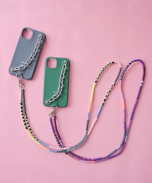 An+u（アンユー）の「チャンキーチェーン スマホケース iPhone13対応（スマホケース/カバー・レディース・グリーン/ブラック×シルバー/ブラック×ゴールド/ブラウン/グレー/ピンク/イエロー/ライトブルー/ベージュ・ONE SIZE）」の18枚目の写真