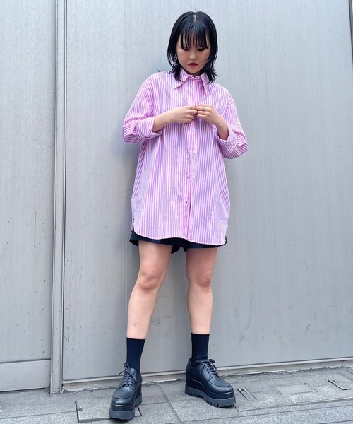UNITED ARROWS - SINN ナルシス　Narcissusオリジナル　ストライプシャツ　ピンク UNITED ARROWS - SINN ナルシス Narcissusオリジナル ストライプ