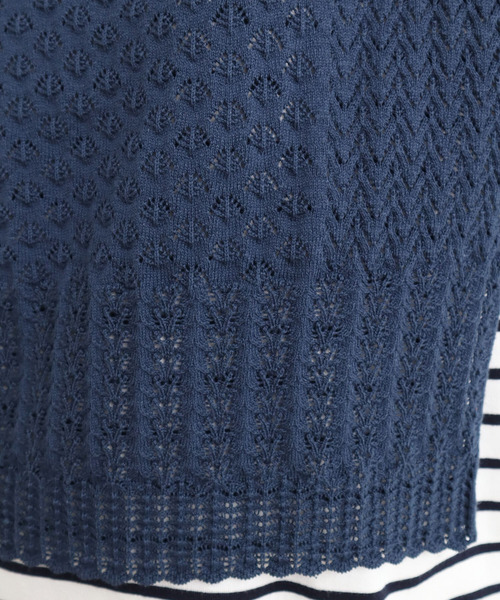 AMBIDEX(アンビデックス)の「透かし編みショートリボンベスト(ベスト・レディース・レッド/ネイビー/キナリ・FREE)」の14枚目の写真