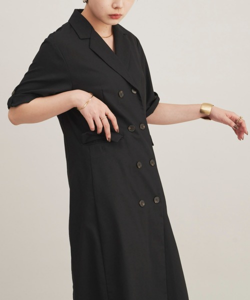 Aunt Marie's(アントマリーズ)の「リネンブレンドハーフスリーブロングワンピース / ジャケット(ワンピース・レディース・ブラック/ナチュラル・FREE)」の9枚目の写真