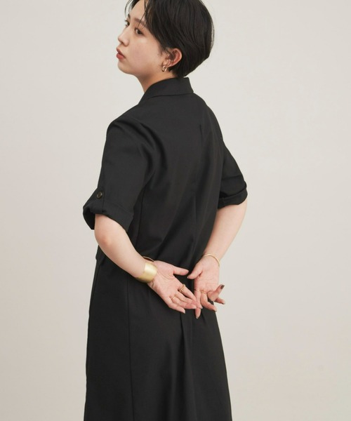 Aunt Marie's(アントマリーズ)の「リネンブレンドハーフスリーブロングワンピース / ジャケット(ワンピース・レディース・ブラック/ナチュラル・FREE)」の12枚目の写真