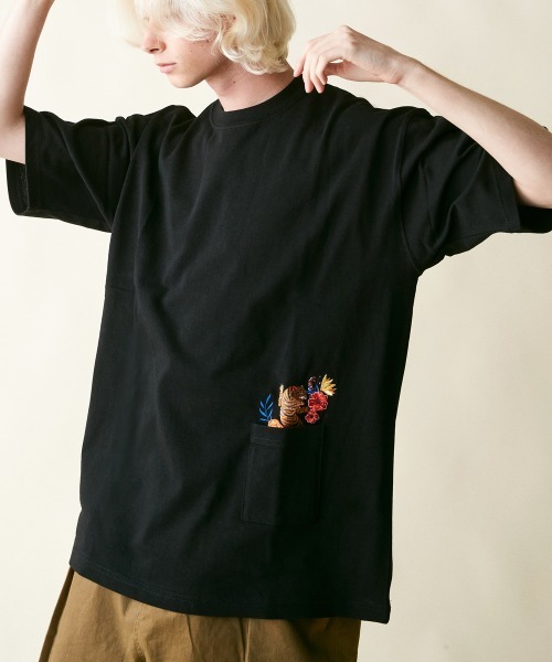 【セール】rehacer : Flower Bush Tiger HW T / フラワー ブッシュタイガーヘビーウエイトTシャツ（Tシャツ/カットソー）｜rehacer（レアセル）