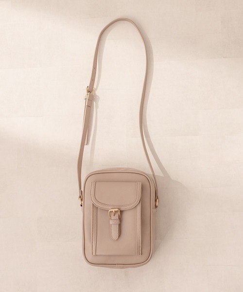 OLIVE des OLIVE（オリーブデオリーブ）の「タテ長ショルダー（ショルダーバッグ・レディース・ベージュ/オフホワイト/サックスブルー・FREE）」の3枚目の写真