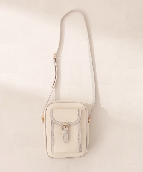 OLIVE des OLIVE（オリーブデオリーブ）の「タテ長ショルダー（ショルダーバッグ・レディース・ベージュ/オフホワイト/サックスブルー・FREE）」の2枚目の写真