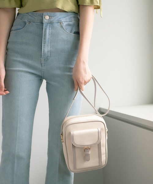 OLIVE des OLIVE（オリーブデオリーブ）の「タテ長ショルダー（ショルダーバッグ・レディース・ベージュ/オフホワイト/サックスブルー・FREE）」の6枚目の写真