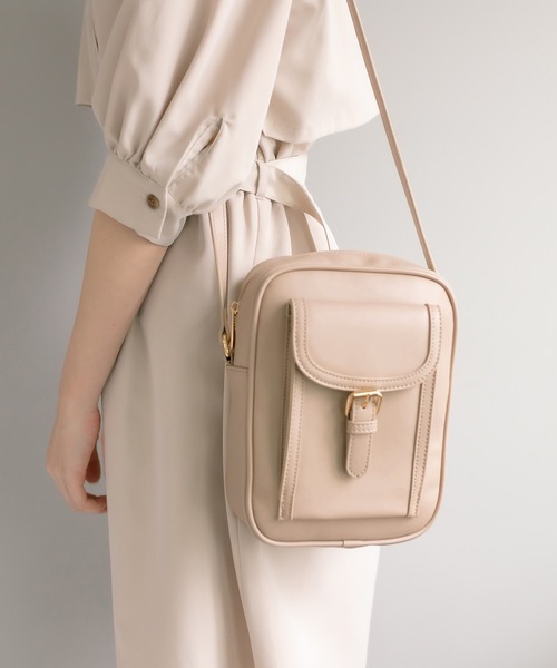 OLIVE des OLIVE（オリーブデオリーブ）の「タテ長ショルダー（ショルダーバッグ・レディース・ベージュ/オフホワイト/サックスブルー・FREE）」の7枚目の写真