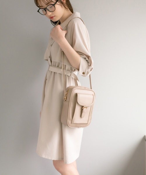 OLIVE des OLIVE（オリーブデオリーブ）の「タテ長ショルダー（ショルダーバッグ・レディース・ベージュ/オフホワイト/サックスブルー・FREE）」の8枚目の写真