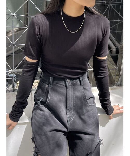 EMODA（エモダ）の「2WAYアームカバートップス（Tシャツ/カットソー・レディース・ホワイト/グレー/その他1/ブラック/その他・FREE）」の17枚目の写真