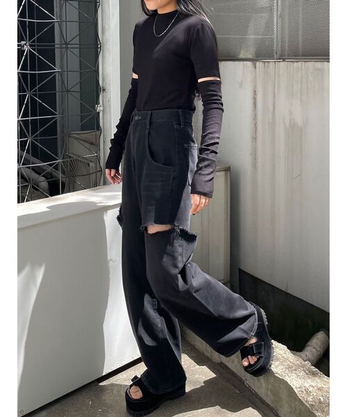 EMODA（エモダ）の「2WAYアームカバートップス（Tシャツ/カットソー・レディース・ホワイト/グレー/その他1/ブラック/その他・FREE）」の7枚目の写真