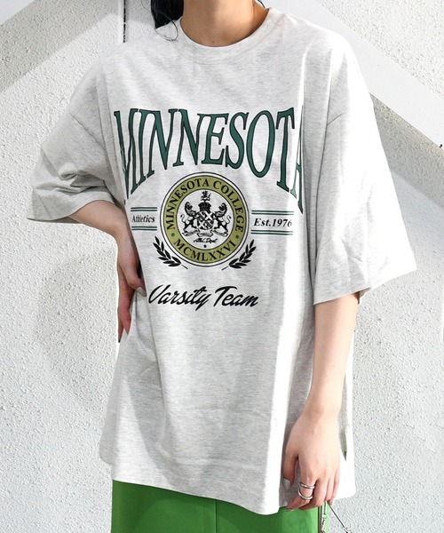 sango(sango)の「ピグメントプリントTシャツ(Tシャツ/カットソー・レディース・チャコールグレー/ブラウン/ホワイト系その他・FREE)」の1枚目の写真