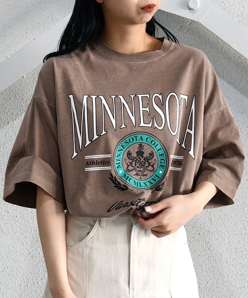 sango(sango)の「ピグメントプリントTシャツ(Tシャツ/カットソー・レディース・チャコールグレー/ブラウン/ホワイト系その他・FREE)」の3枚目の写真