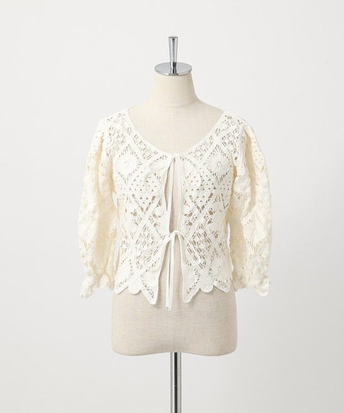 one after another NICE CLAUP（ワンアフターアナザーナイスクラップ）の「かぎ針レースTOPS（Tシャツ/カットソー・レディース・ブラック/アイボリー/マスタード・FREE）」の21枚目の写真